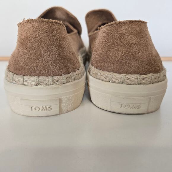 TOMS Sunset Toffee Suede Women's‎ Tan Slip-On Espadrille Sneakers Size 8 - Picture 6 of 11